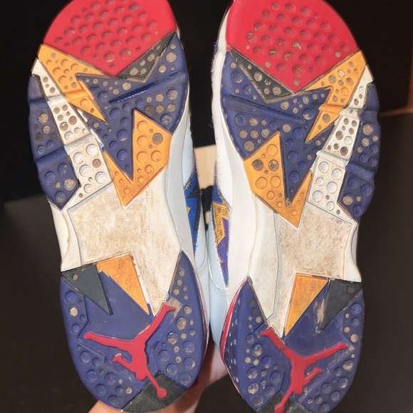 Nike Air Jordan Retro 7 “Nothing But Net” Ugly Sweater Sneakers | Youth Size 4.5 - Picture 8 of 9